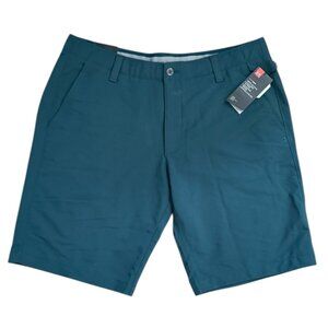 NWT Under Armour Mens 38 Loose Heat Gear Golf Shorts Green Flat Front  11"